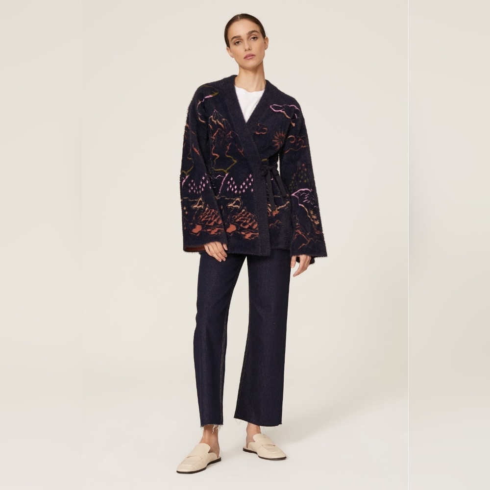 Scotch & Soda Unisex Jacquard Kimono Sweater / Knit Cardigan | Sz XL - Picture 3 of 16
